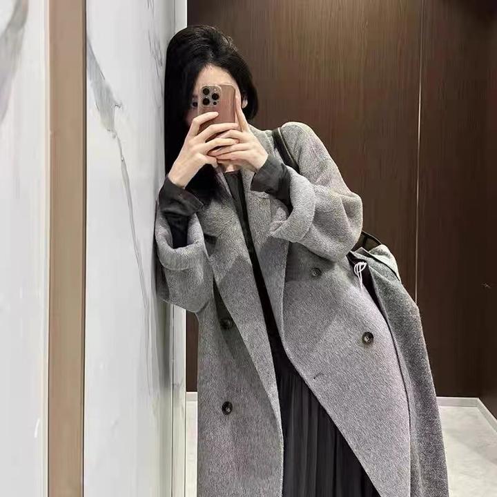 双面呢子大衣女2025秋冬季小个子韩系宽松高级感毛呢外套