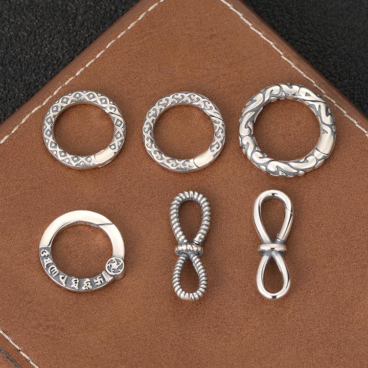 925银银制品 闭口圆圈连接扣头8字扣圆环跑环饰品百搭卡扣diy配件