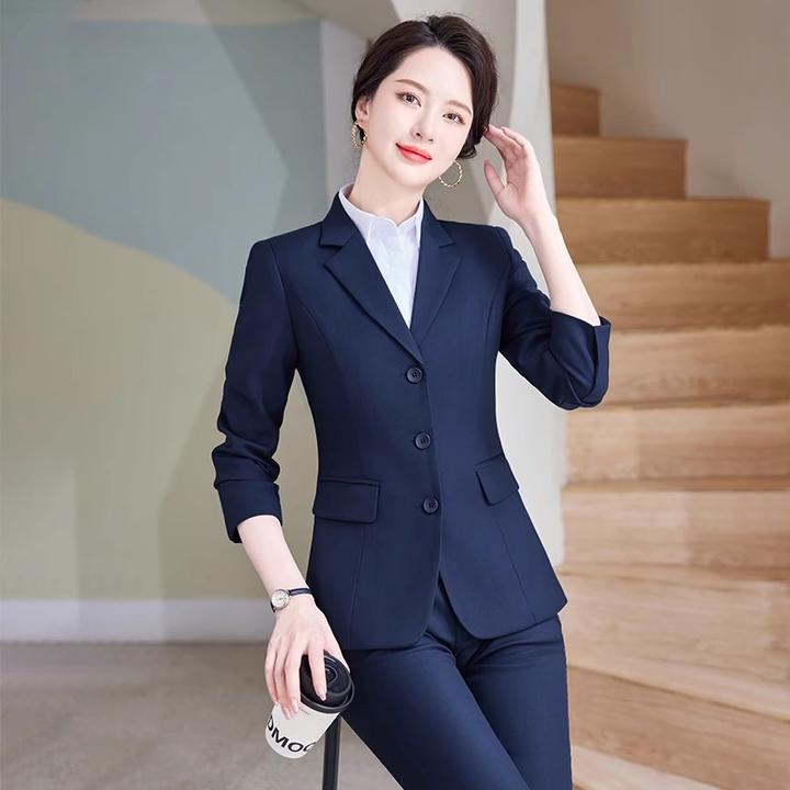西装套装女秋冬季气质工作服职场面试正装小个子高级感三粒扣西服