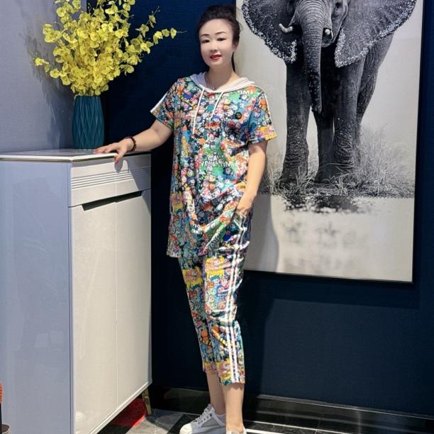 671款夏季新款大码爆款速干休闲套装