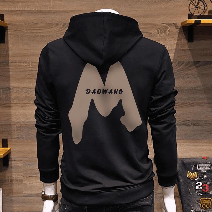 仓石一树经典潮流春秋冬季加绒卫衣男士美式字母印花长袖连帽上衣