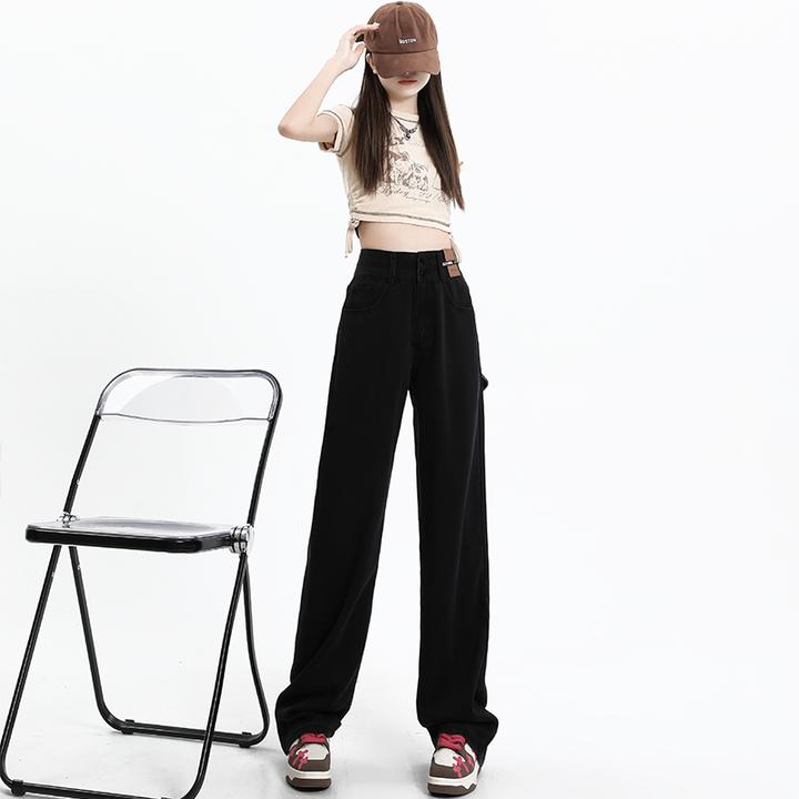 夏季薄款垂感宽松阔腿牛仔裤子女款2025新款遮胯显瘦时尚百搭休闲