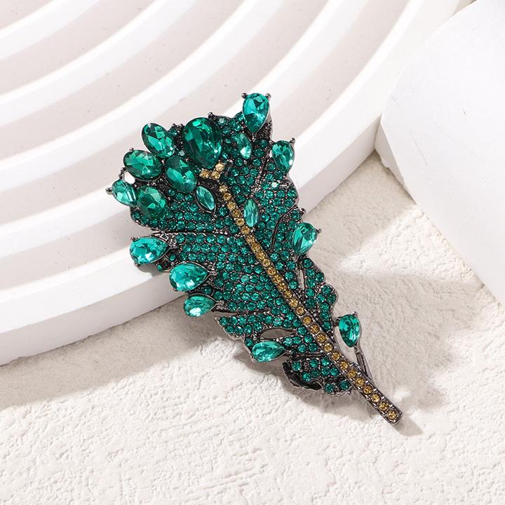 羽毛胸针欧美重工轻奢高级感树叶高档网红胸花时尚西装礼服配饰