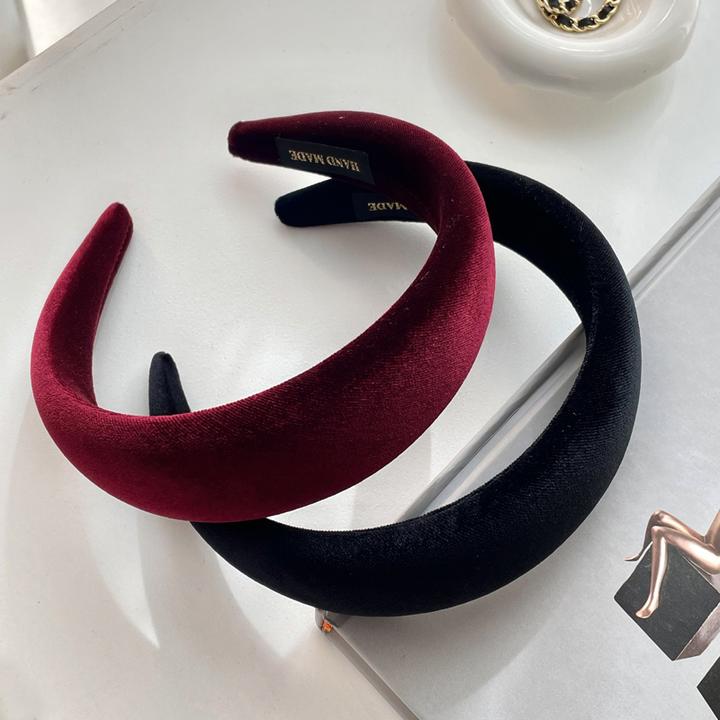 韩国复古丝绒发箍增高颅顶宽边高级感法式发卡头箍百搭时尚女发箍