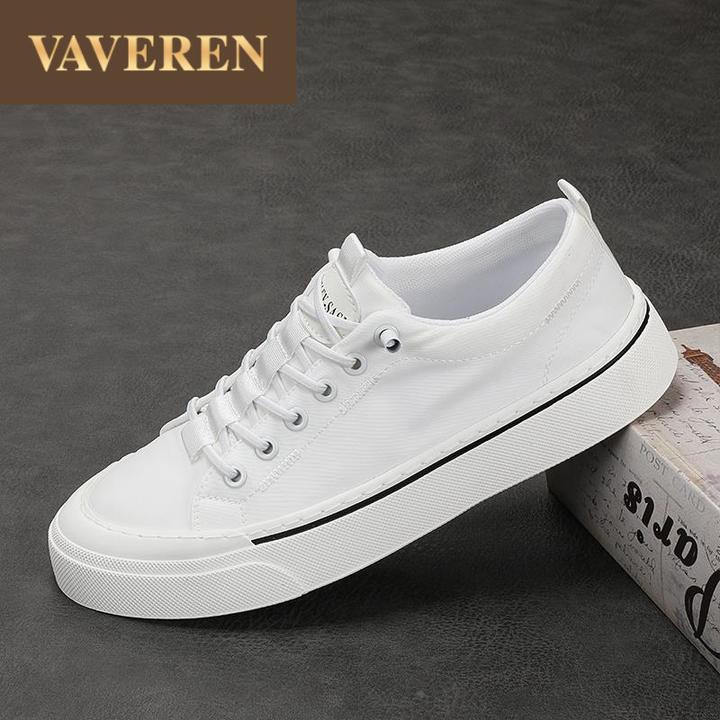 白色帆布鞋男款一脚蹬懒人休闲鞋子夏季透气冰丝板鞋潮流小白鞋