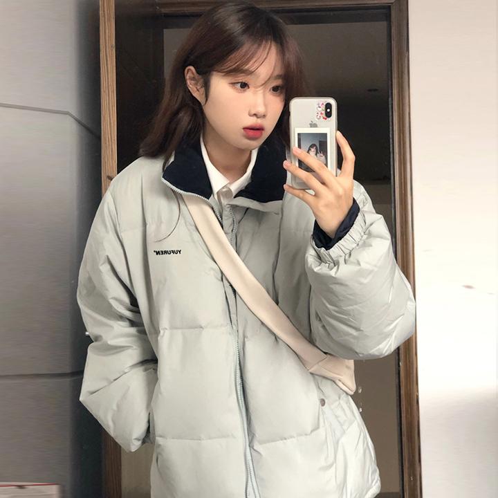 2025年新款冬季外套棉衣小众设计感韩系立领棉袄棉服oversize女潮