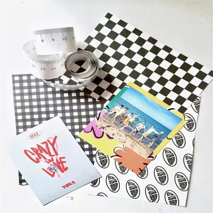 韩国牛奶纹豹纹格子素材纸黑白彩色创意清新手账装饰打底纸包装纸