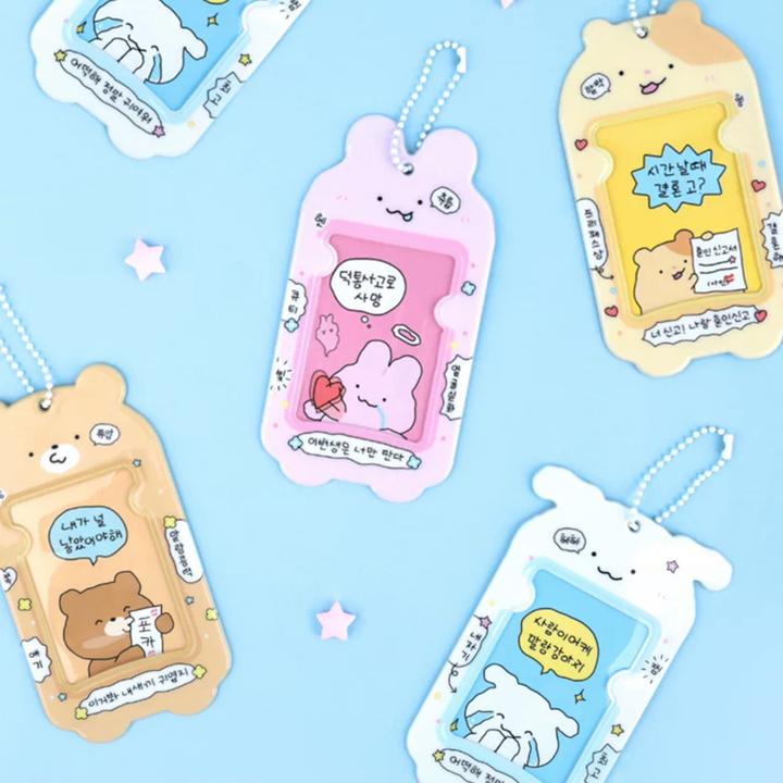 韩国ins同款可爱卡通动物3寸卡套追星小卡校园卡收纳装饰展示挂件