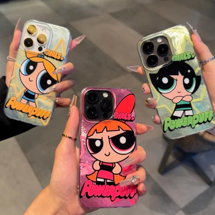 可爱飞天小女警适用iPhone16冰川15pro手机壳华为viv小米oppo防摔