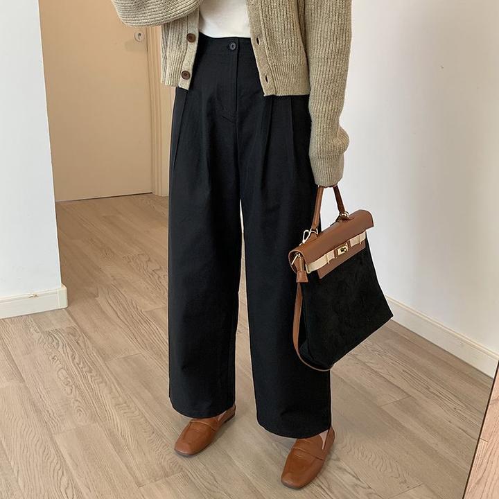 日系休闲裤子女2025秋季新款百搭直筒裤宽松显瘦高腰哈伦长裤