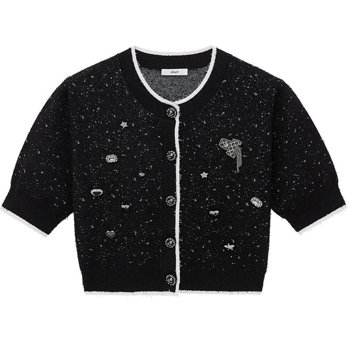 【爆款补单】dzzit地素短袖针织衫复古立体设计短款上衣女3H3E510