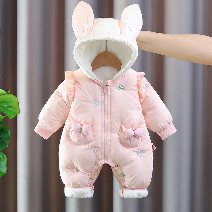 衣服冬季棉服宝宝冬装外出百天冬天连体衣哈衣加厚外出服保暖
