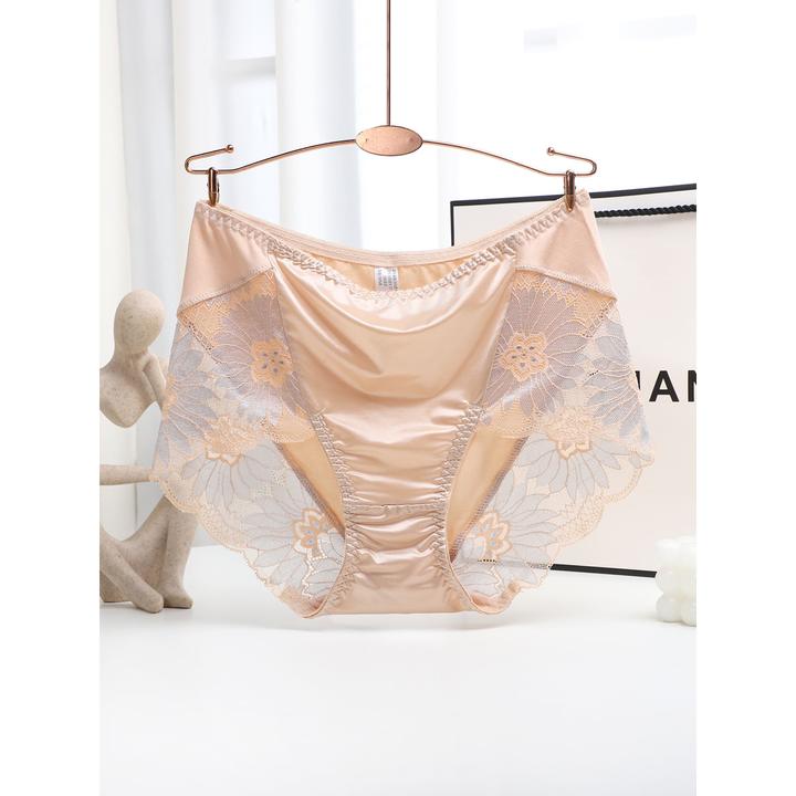 4条中腰大码无痕内裤女士抗菌裆性感蕾丝新款莫代尔三角裤夏薄款