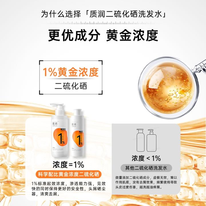 质润二硫化硒去屑洗发水控油蓬松水杨酸二硫化硒质润橙硒瓶HM