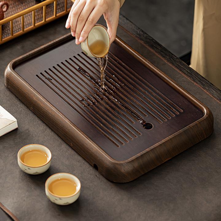 2025新款茶盘家用轻奢小型沥储水式茶台功夫茶具竹茶海干泡台托盘
