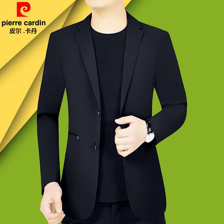 皮尔卡丹休闲小西装外套男韩版修身免烫男士西服新款单西上衣