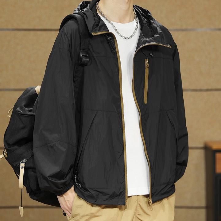 防晒衣男款夏季轻薄透气连帽皮肤衣UPF50+防紫外线凉感运动防晒服