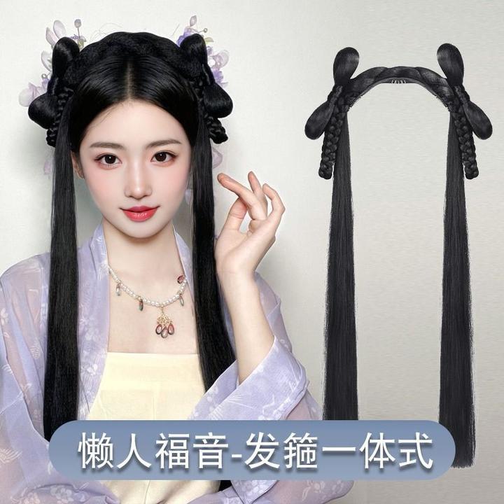 假发汉服古风假发一体式懒人古装明制造型头饰盘发发髻垫发包发束