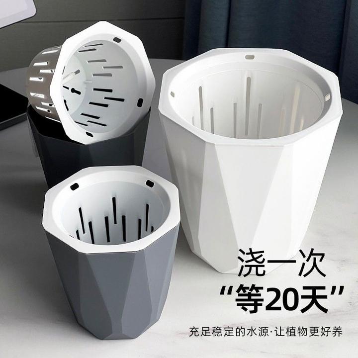懒人自动吸水花盆绿萝专用多肉吸水花盆塑料室内家用创意双层花盆