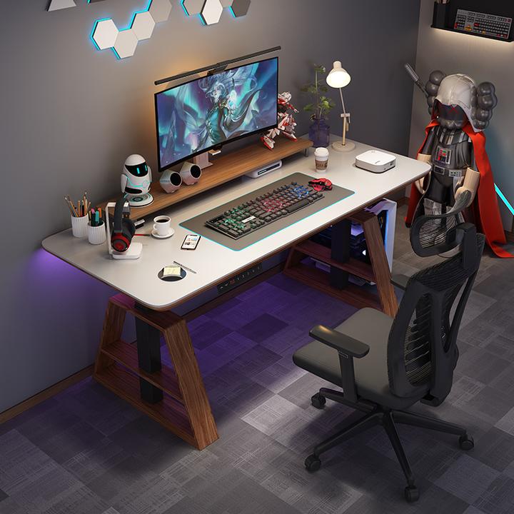 智能电动升降桌双电机办公桌学习桌电脑桌台式家用工作台普格瑞司