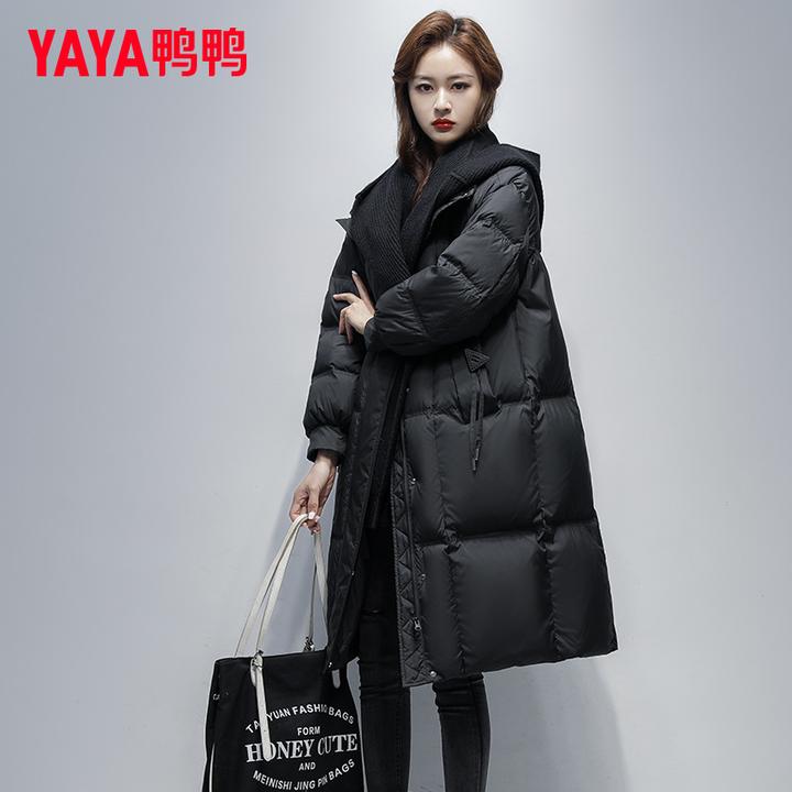 YAYA/鸭鸭长款羽绒服时尚中长款加厚保暖过膝韩版YE3B722191A