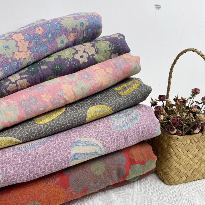 2.5米门幅全棉色织双层纱面料布料睡衣床单被套床品手工半成品