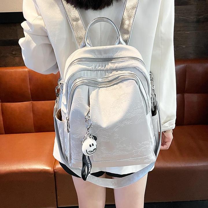 新中式国风双肩包女士多口袋时尚百搭背包潮流女包多功能单肩包潮