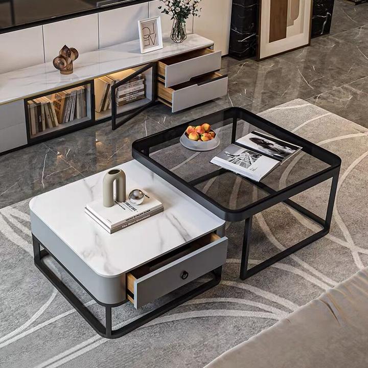 8mm厚一体钢化玻璃岩板茶几客厅家用简约创意小户型轻奢现代茶桌