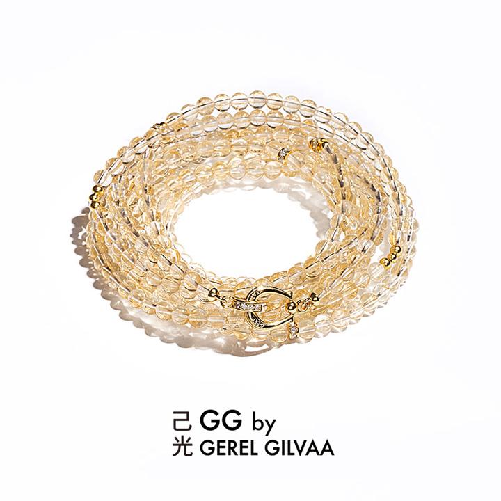 非金属皮质项链 己光黄宝石多圈身体链项链气质轻奢时尚百搭简约