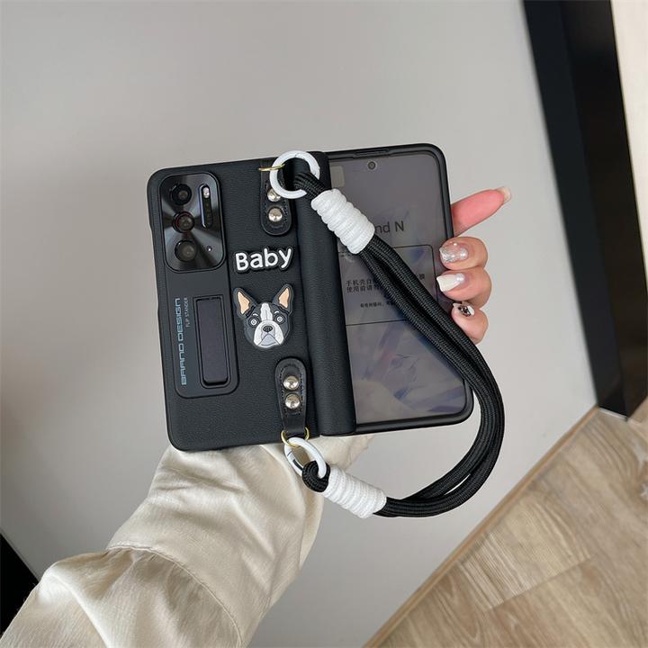 适用oppofindn2手机壳真皮OPPO find N壳膜一体保护套手链全包壳