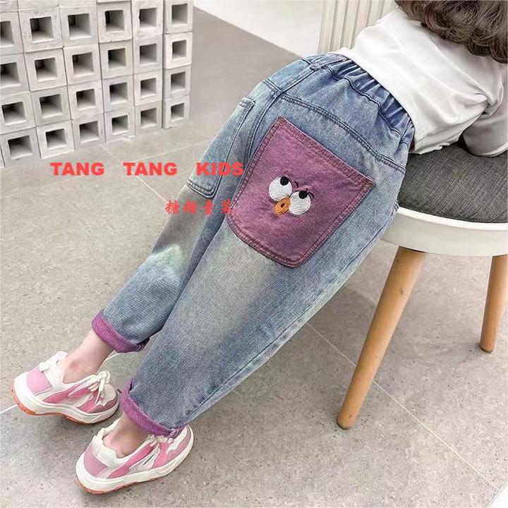【热推爆款】女童裤子春秋儿童牛仔裤2024韩版新款长裤百搭洋气宝宝