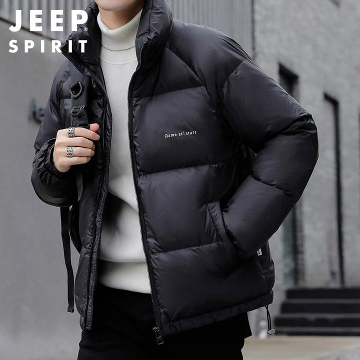 JEEPSPIRIT羽绒服男士冬季新款加厚保暖面包服立领短款上衣外套男