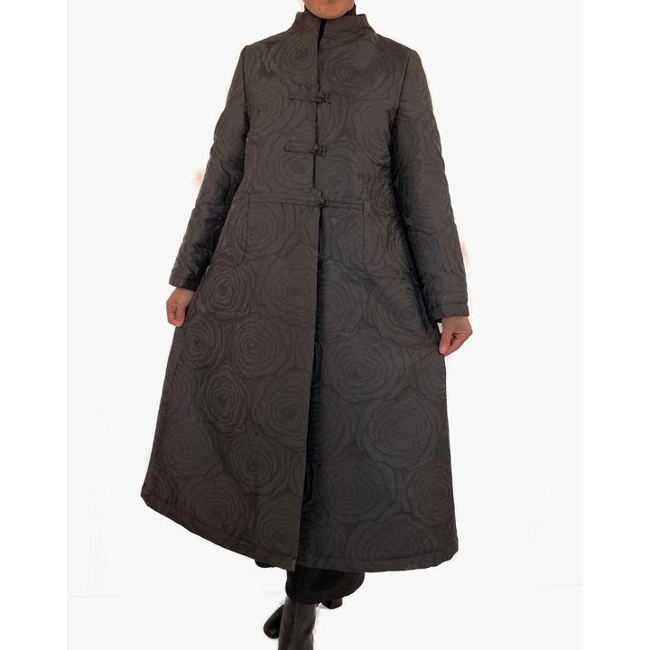 ZJ美尚2024冬季新品新中式大提花长款时装棉袄风衣大衣