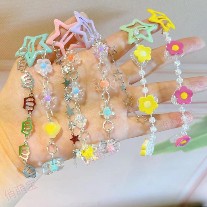 【俏萌宝】彩色多巴胺发夹星星流苏BB夹侧边夹刘海夹碎发夹