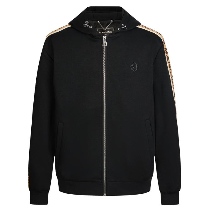 MANGANO男士秋冬休闲简约时尚经典长袖运动黑色百搭时尚夹克外套