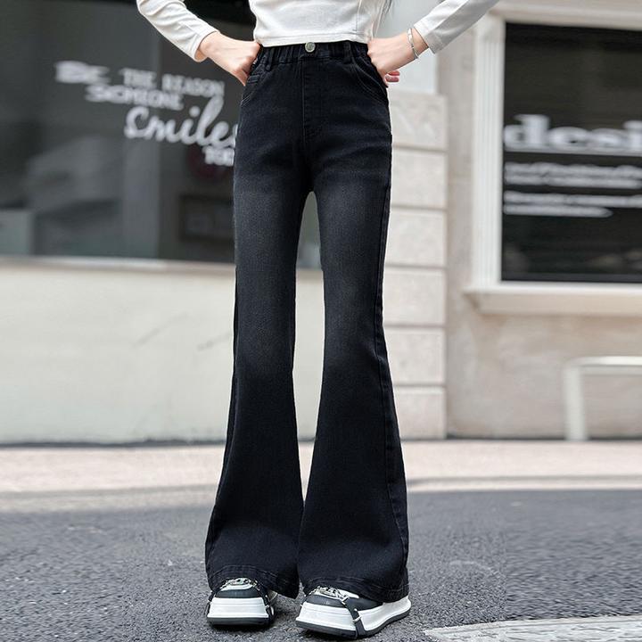 春秋女童牛仔裤微喇叭裤2025春秋新款显瘦