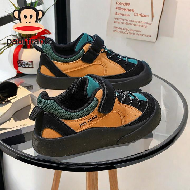 大嘴猴童鞋儿童百搭鞋春秋校园学生双拼色男孩女童魔术贴潮鞋韩版