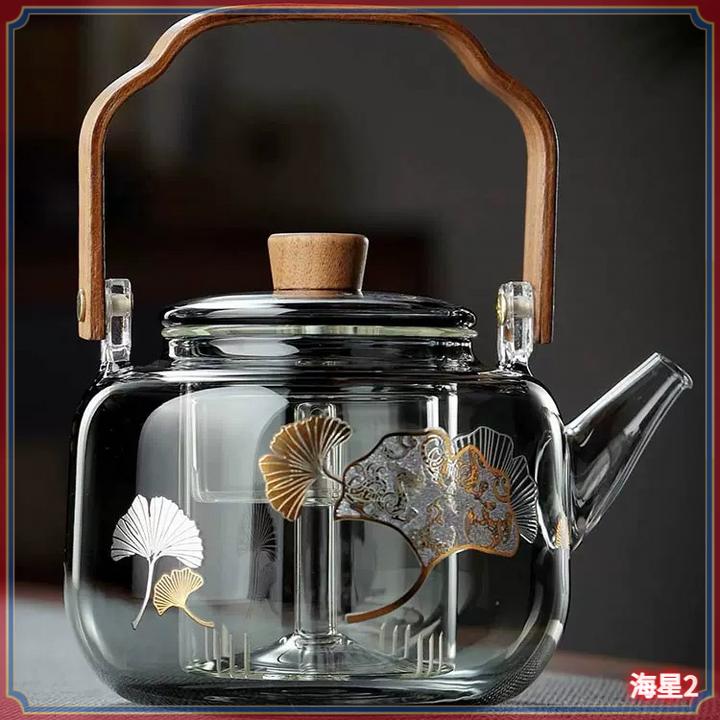 高硼硅玻璃蒸煮一体茶壶大容量提梁壶玻璃茶壶煮茶专用壶家用D262