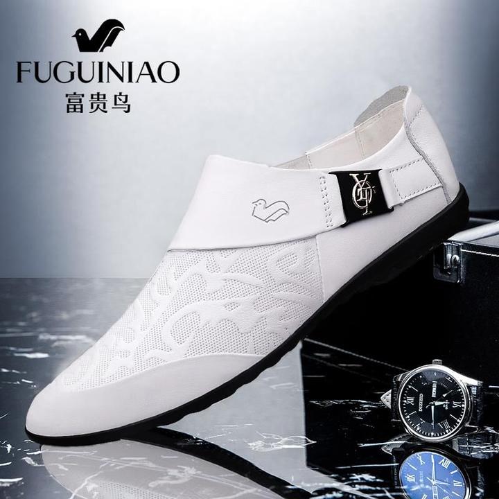 富贵鸟正品皮鞋男韩版透气休闲鞋一脚蹬时尚百搭商务通勤驾车鞋潮