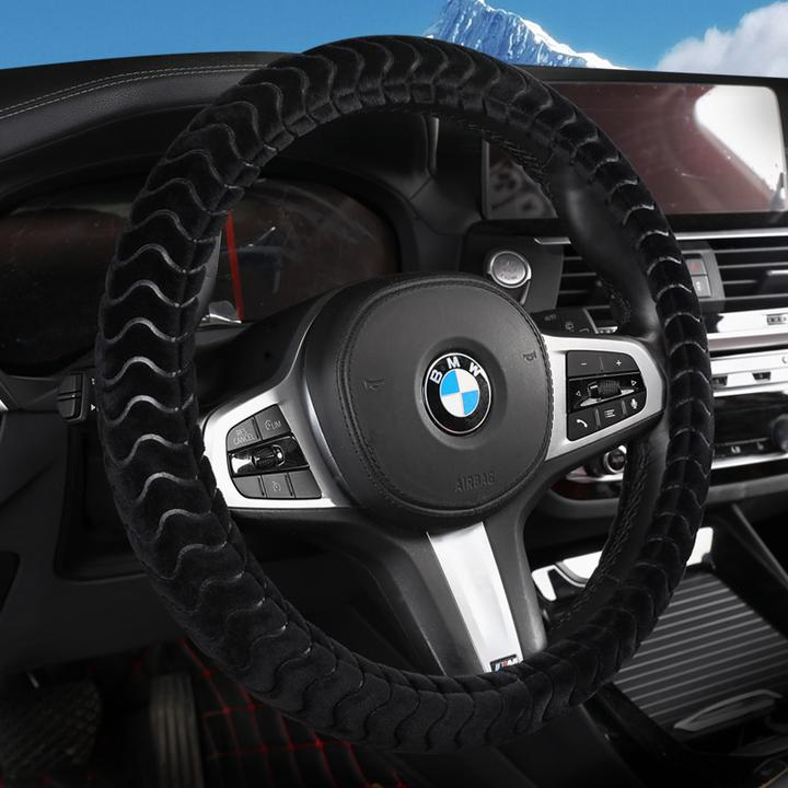 粉丝福利新款冬季时尚舒适亲肤保暖可爱通用真超绒汽车方向盘套