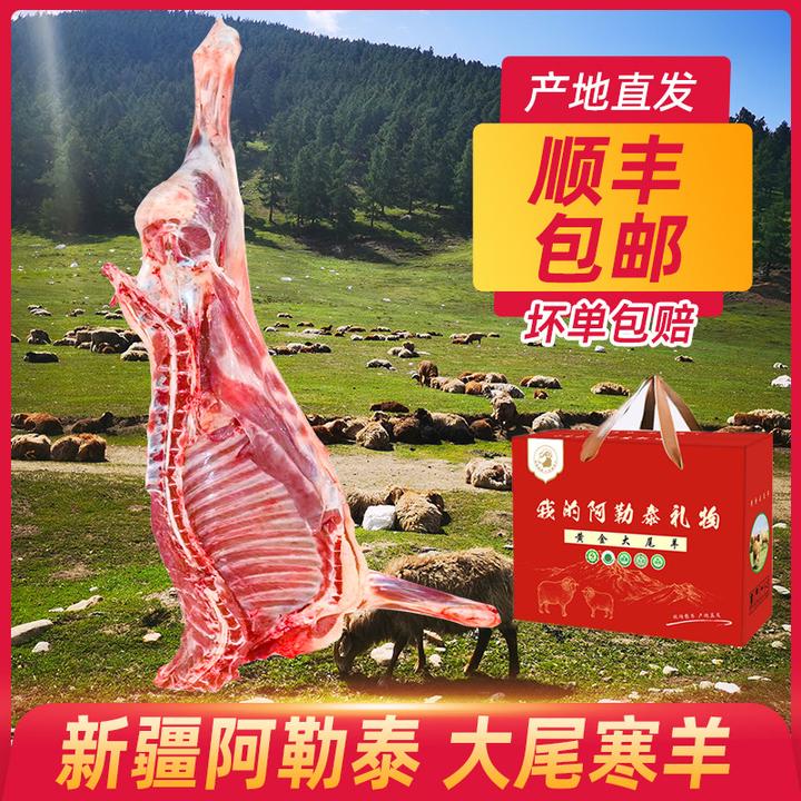 新疆阿勒泰大尾寒羊小羔羊新鲜草原放养半羊10斤切块90%腿排4分体