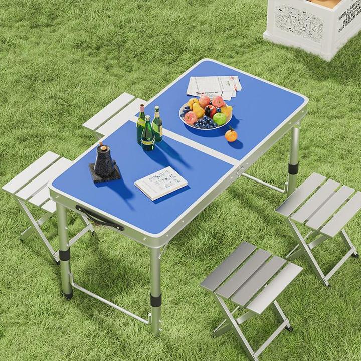 折叠桌子可升降摆摊桌子简易夜市集市地摊桌户外便携露营桌椅全套