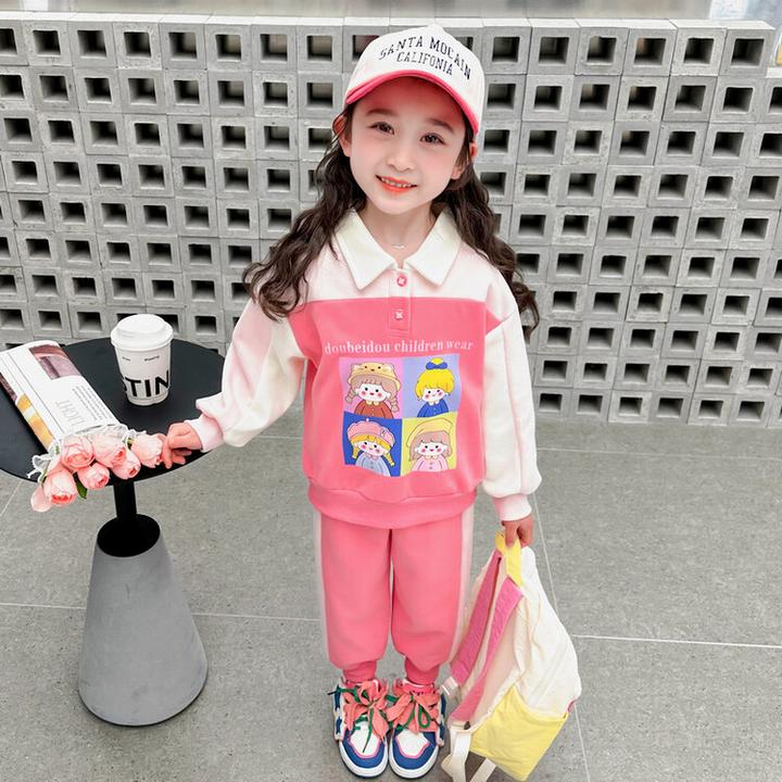 女童套装2024新款秋季女孩韩版洋气时髦休闲运动两件套女宝宝秋装