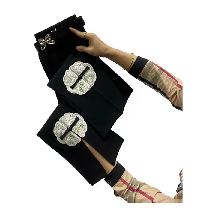 690款弹力时装微喇裤2024新款高腰显瘦九分喇叭裤