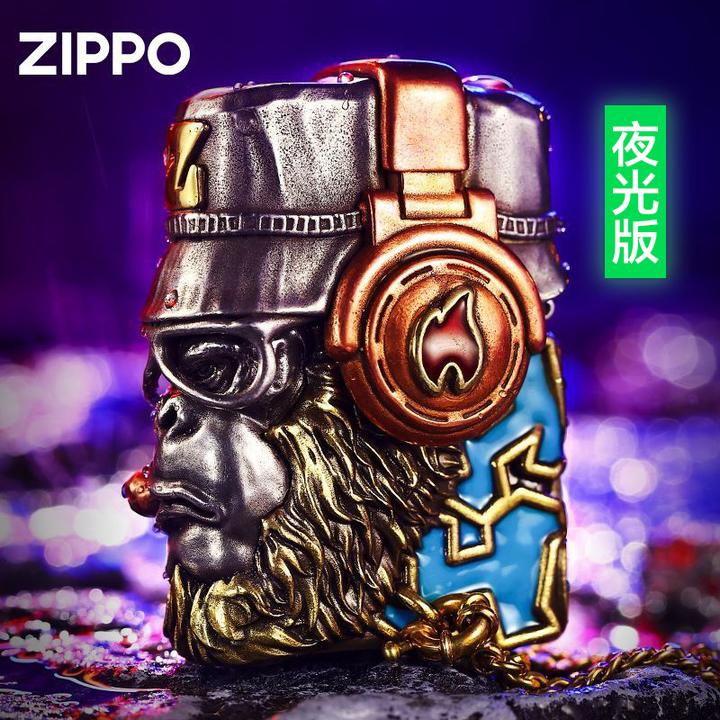 ZIPPO打火机正版 套壳机赛博朋克嘻哈大圣夜光版正品礼物DY9802TJ