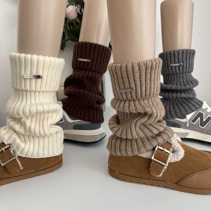 2双装雪地靴袜套女秋冬堆堆袜金属标复古咖啡色美拉德小腿袜腿套