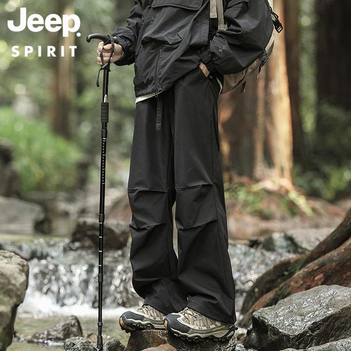 JEEP SPIRIT 吉普时尚 冲锋裤男女同款夏秋季山系户外冰丝休闲裤
