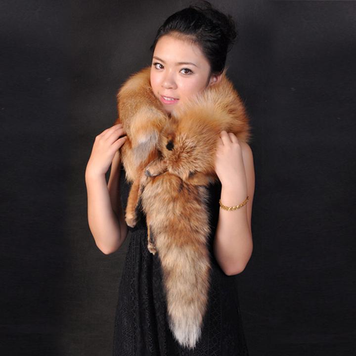 整张狐狸皮围脖男女同款保暖狐狸毛围巾整只红狐本色时尚百搭披肩