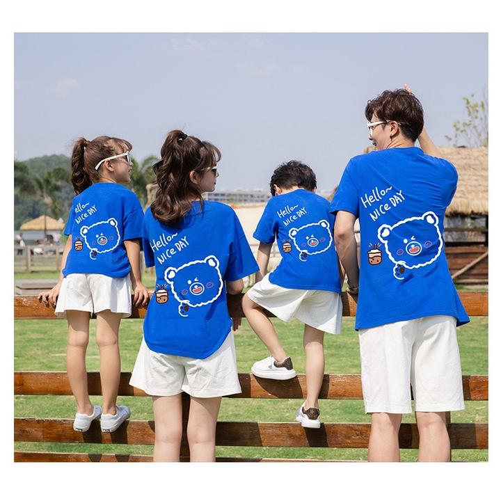 夏季亲子装T恤母子母女装夏款纯棉T恤2024新款一家三四口运动