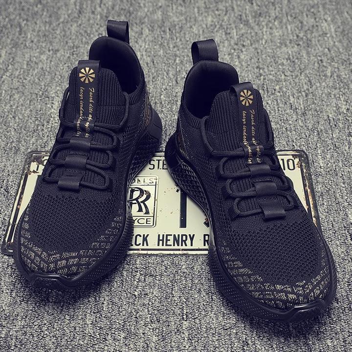 潮牌男鞋飞织运动鞋高端个性透气网面男式百搭休闲鞋子男款老爹鞋